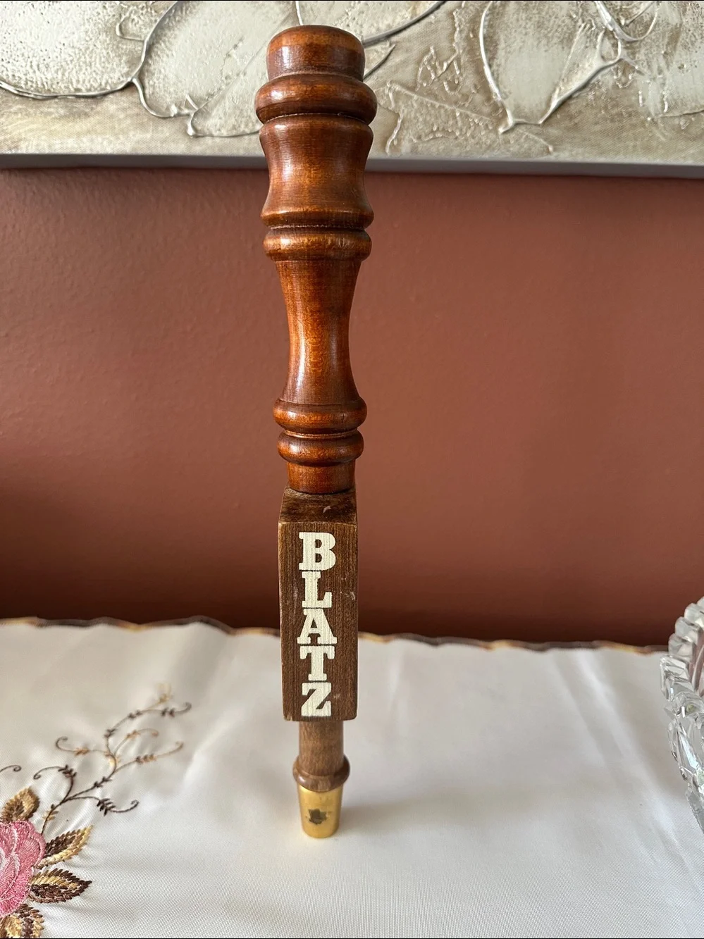 Blatz Beer Wooden Tap Handle Vintage 1970's Breweriana